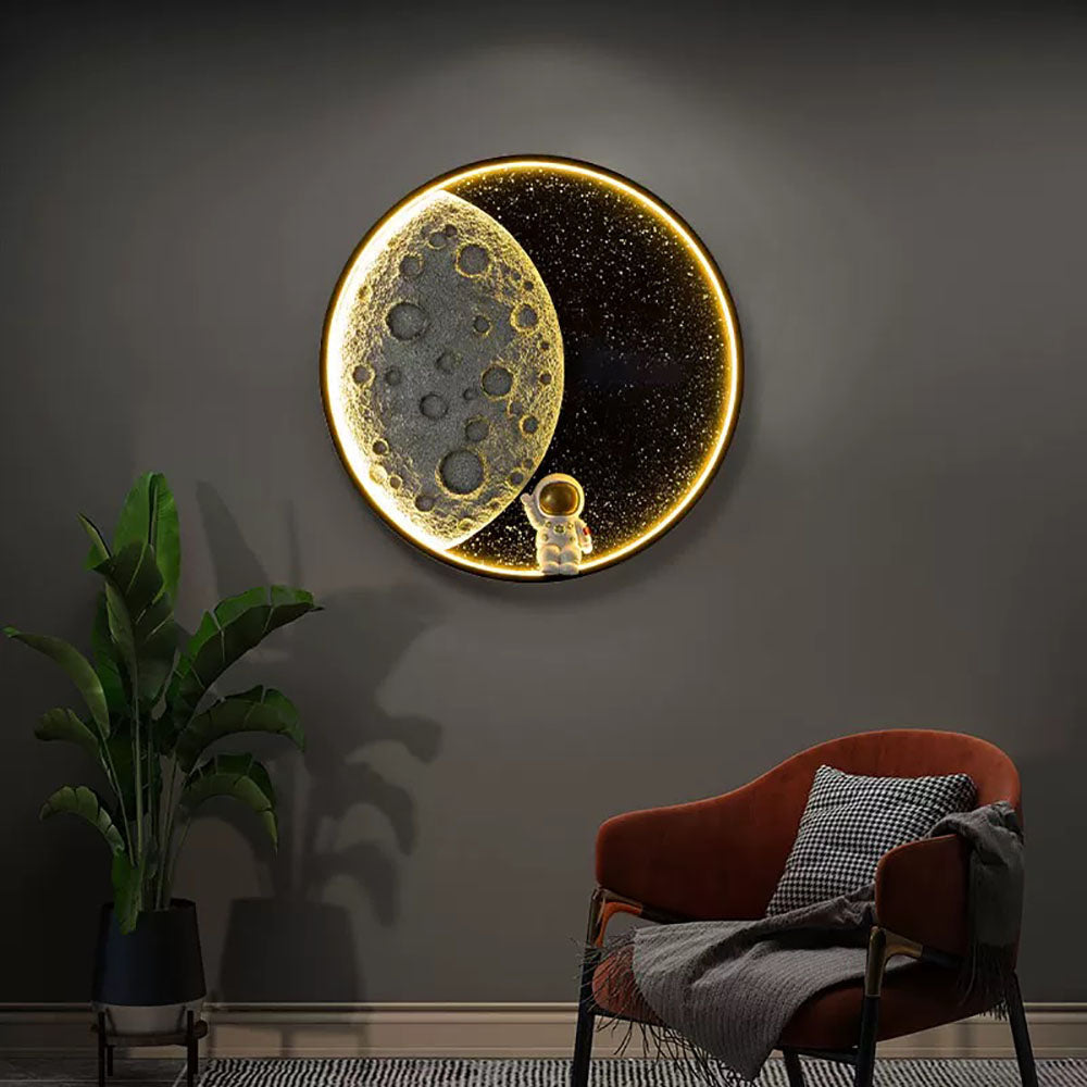 Aria Astronauta Rotondo Metallo Applique Camera da Letto
