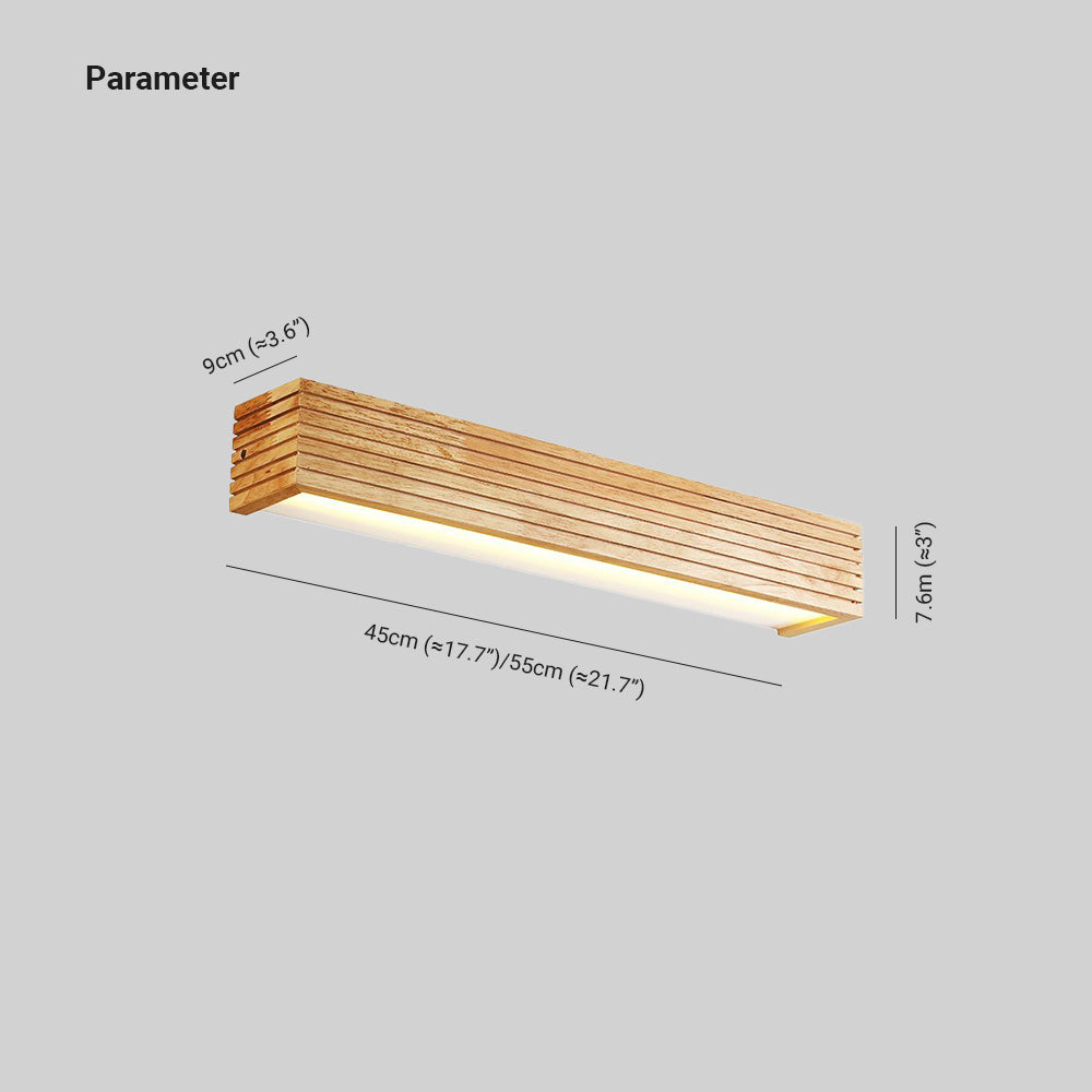 Muto Moderno LED Applique Rettangolo Legno Acrilico Soggiorno/Camera da Letto/Bagno