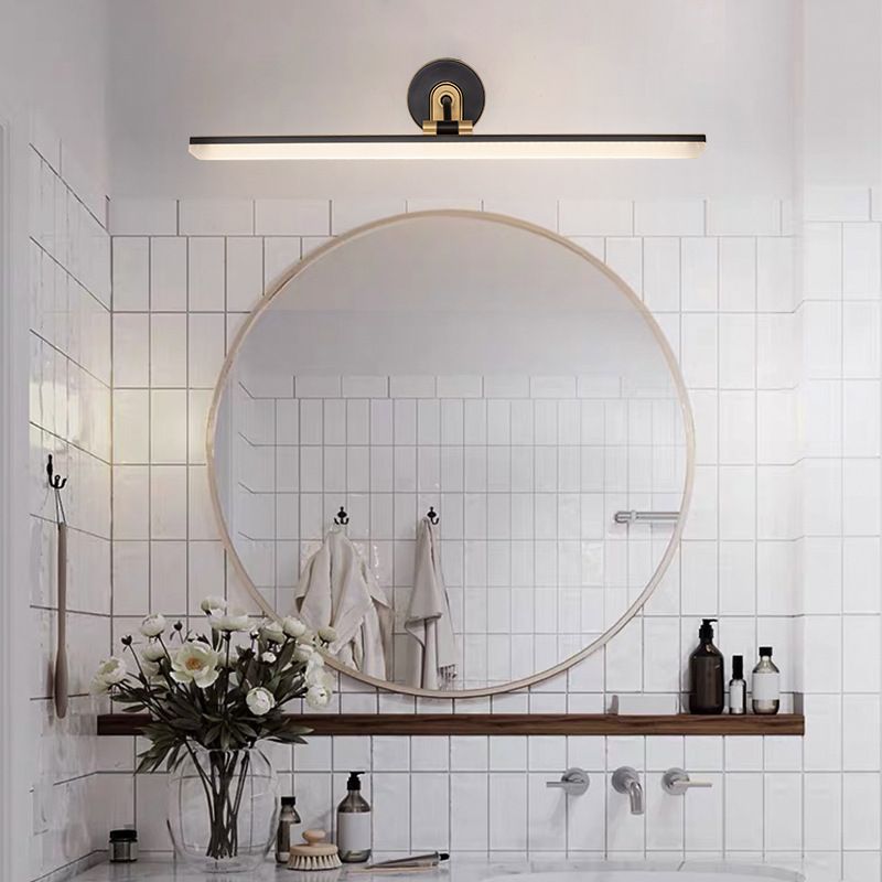 Applique Moderno Minimalismo Lungo LED Applique Metallo Oro Specchio Bagno