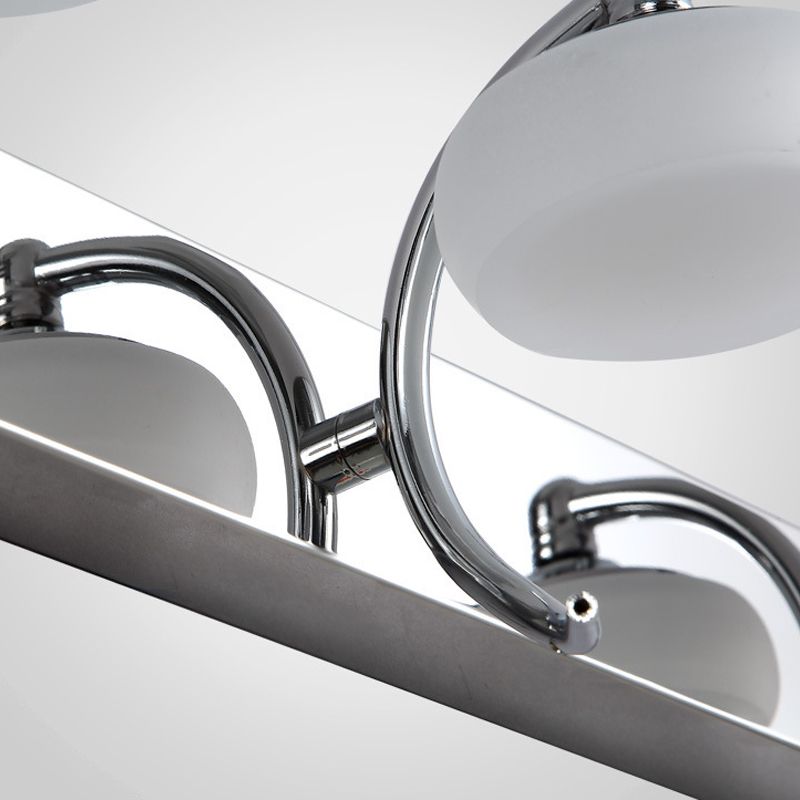 Arisha Moderno Design LED Applique Metallo Vetro Argento Specchio Bagno