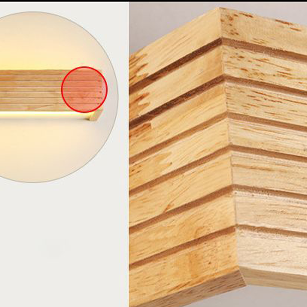 Muto Moderno LED Applique Rettangolo Legno Acrilico Soggiorno/Camera da Letto/Bagno