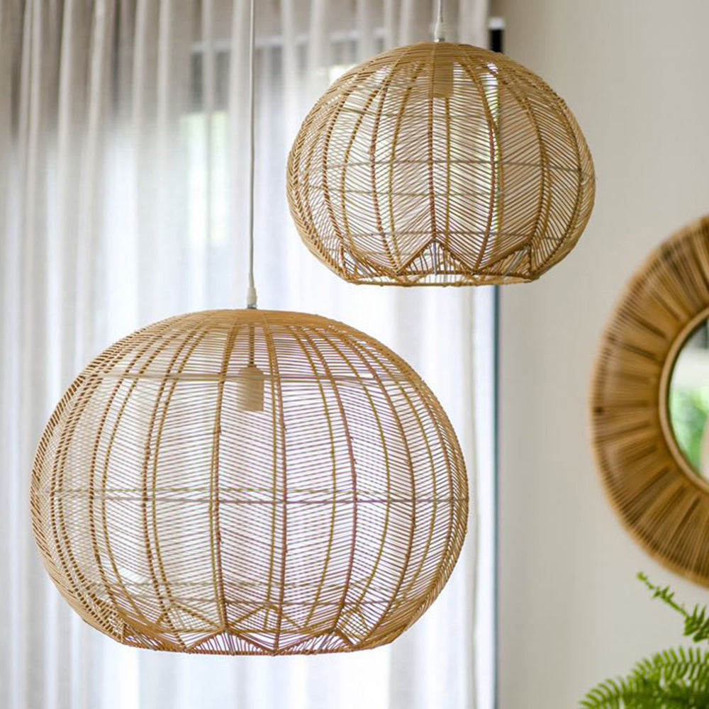 Ritta Designer Rotondo Rattan Lampade a Sospensione Sala da Pranzo Fatto a Mano