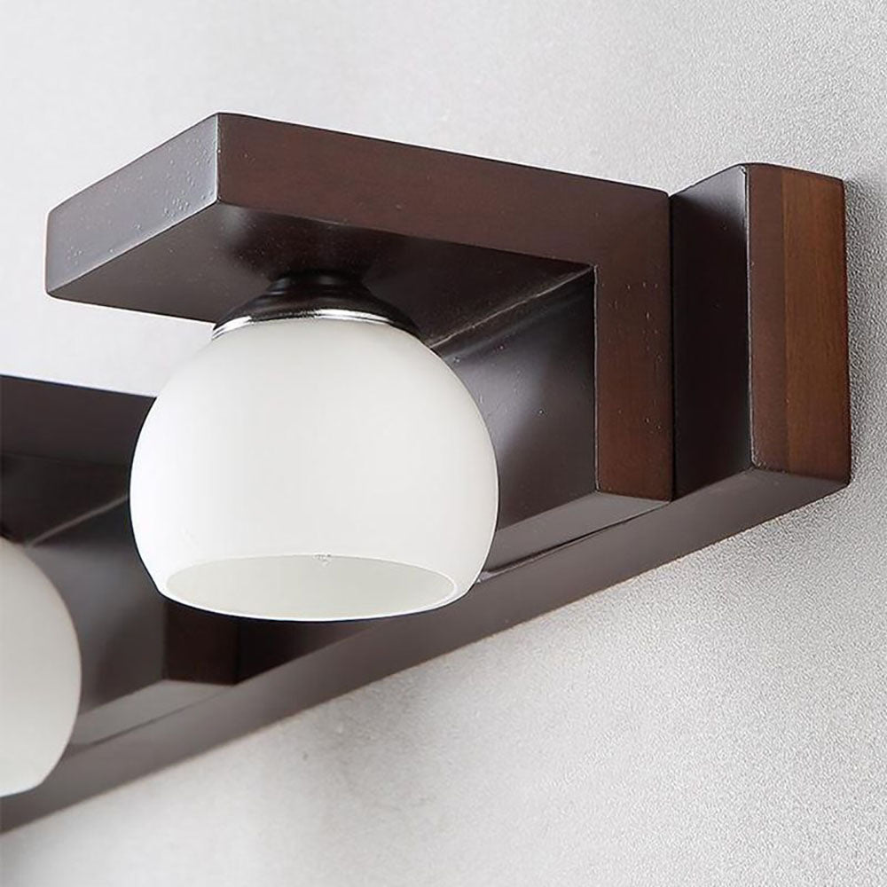 Muto Vintage Legno Vetro Marrone Applique Soggiorno
