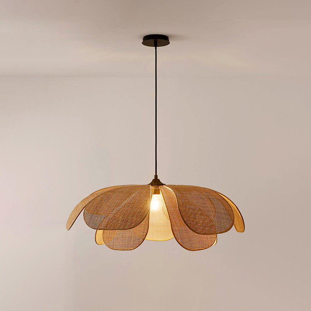 Ritta Lampada a Sospensione Rattan/Intreccio di Salice Fiore