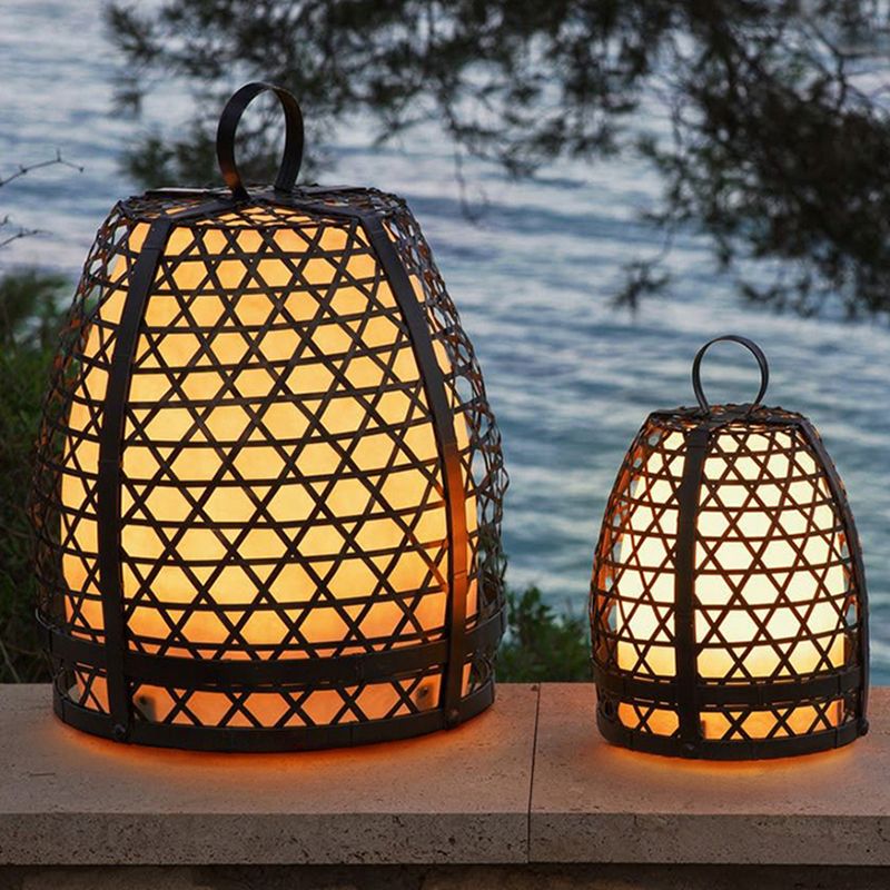 Alessio Design LED Gabbia Forma Lampade da Terra Nera Metallo Soggiorno/Camera da Letto