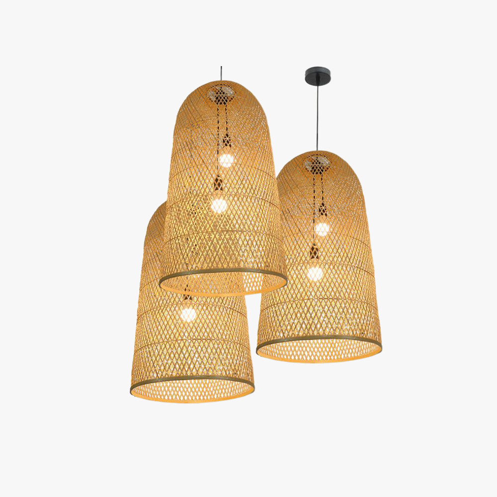 Ritta Lampade a Sospensione Naturale Bambù LED Camera da Letto Fatto a Mano