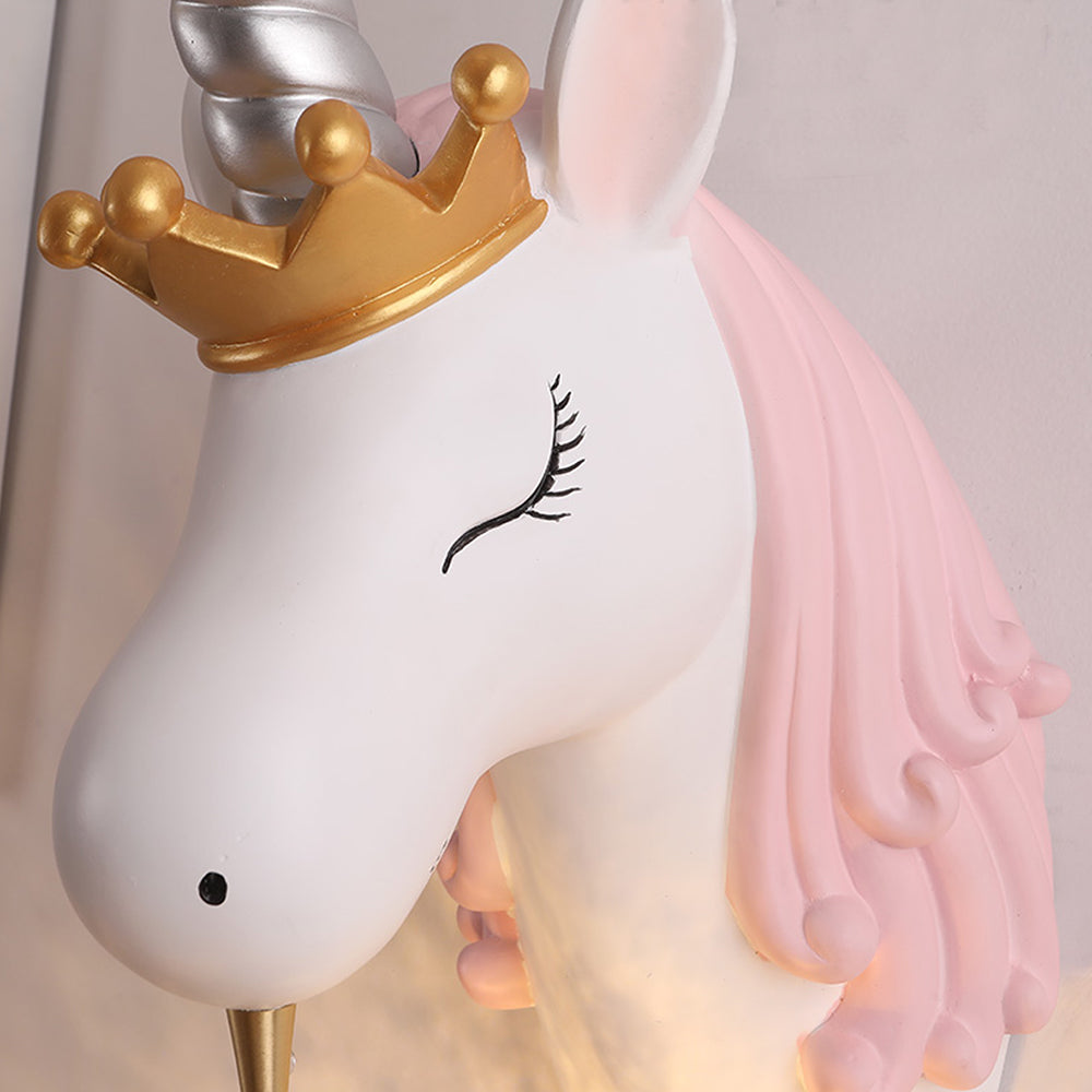 Arisha Design LED Decorativo Rosa Blu Unicorno Applique Camera da Letto