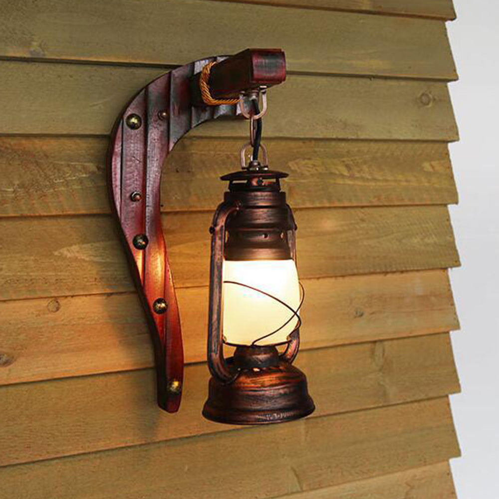 Epoch Vintage Industriale LED Metallo Legno Marrone Soggiorno/Camera da Letto