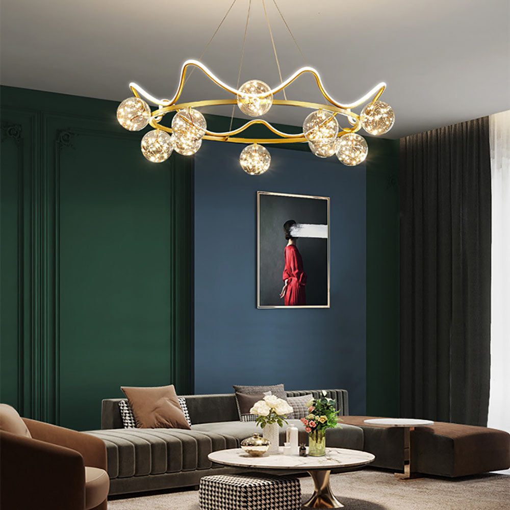 Arisha Nordico Metallo/Acrilico Sospensione Oro Camera da letto/Cucina