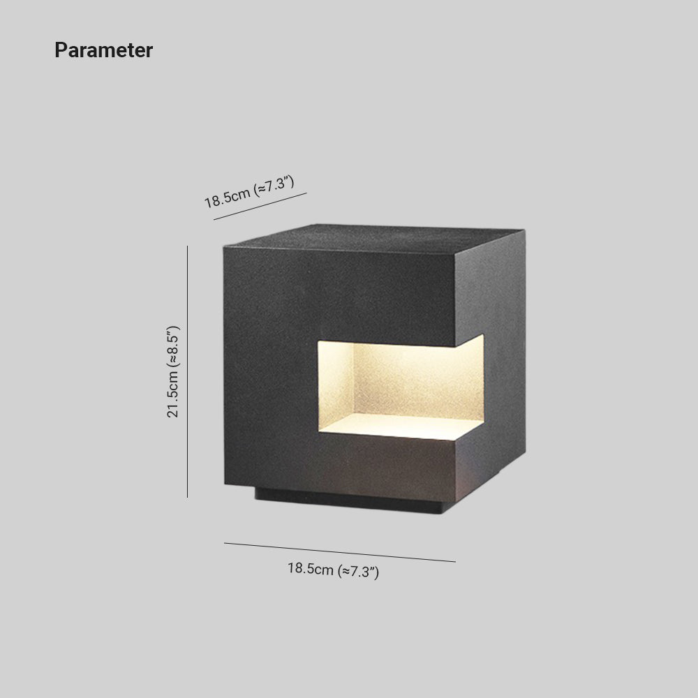 Ray Minimalista Quadrato Solare Metallo Lampade da Esterno Nero