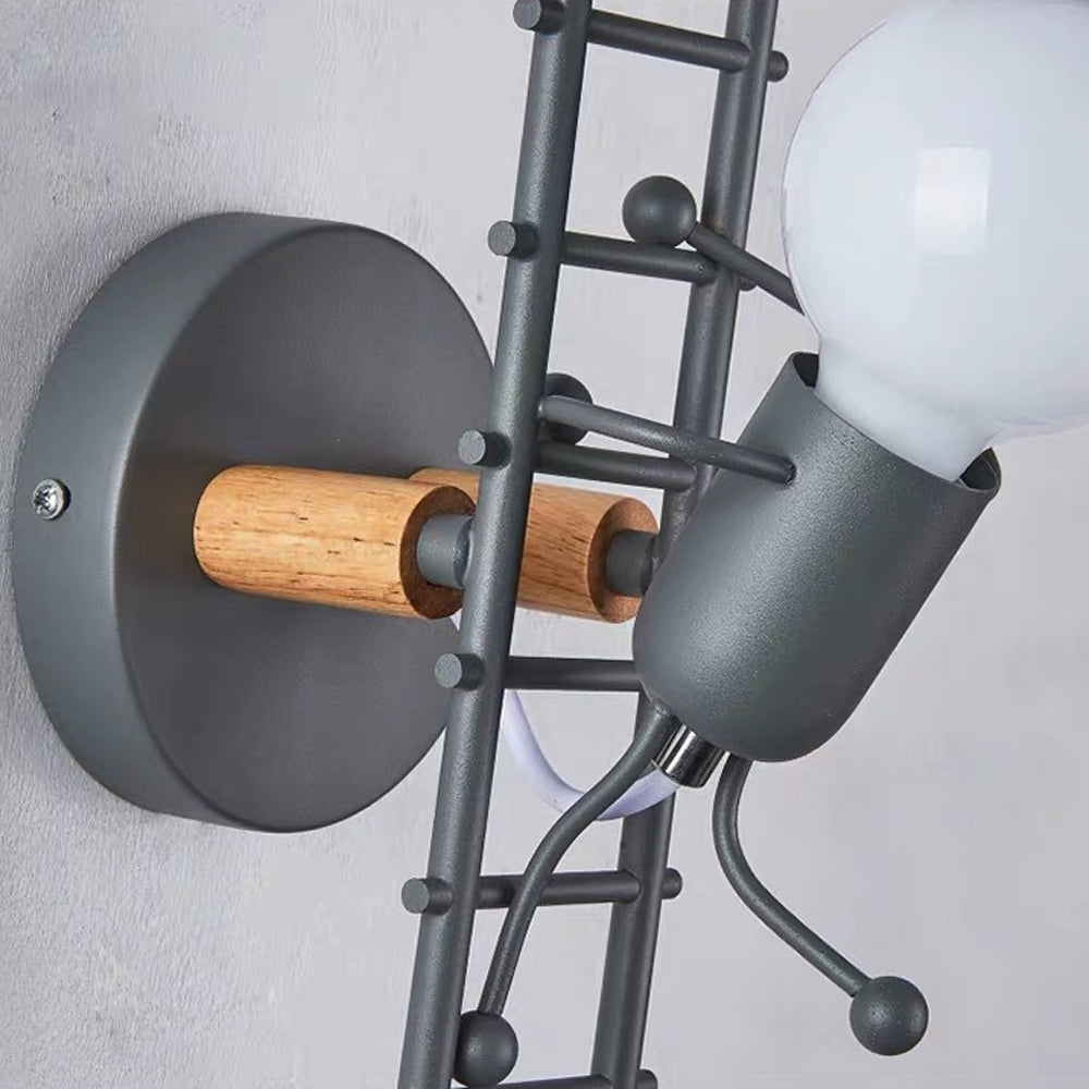 Luxo Industriale Metallo Legno Applique Soggiorno