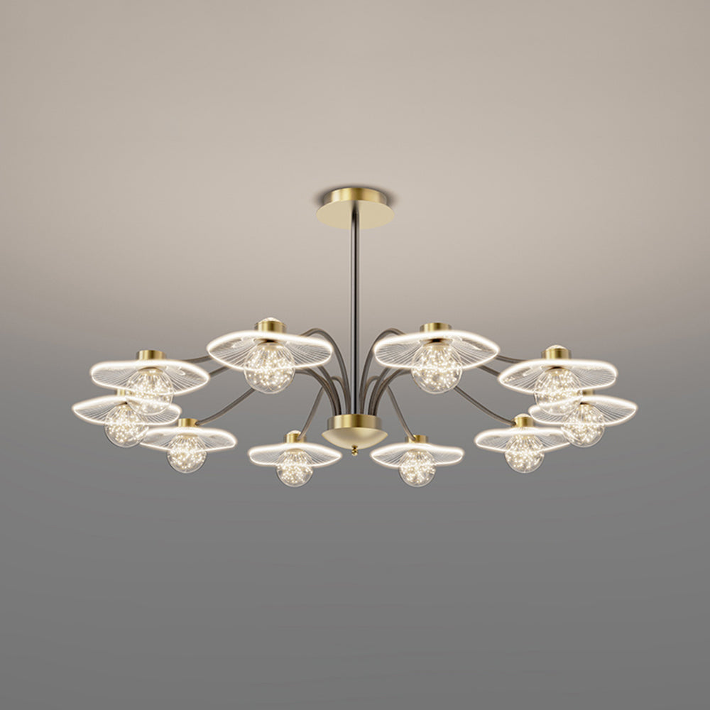 Carins Moderno LED Lampada a Sospensione Metallo Acrilico Vetro Oro Soggiorno/Camera da Letto