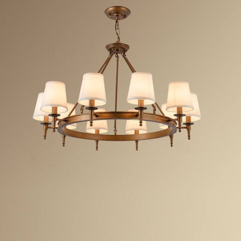 Alessio Vintage Industriale LED Lampade a Sospensione Metallo Tessuto Nero/Marrone Sala da Pranzo