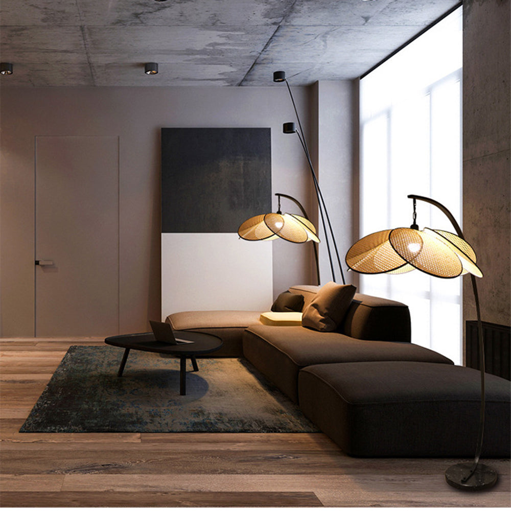 Ritta Moderno Design LED Fiore Lampade da Terra Rattan Soggiorno/Camera da Letto/Sala da Pranzo