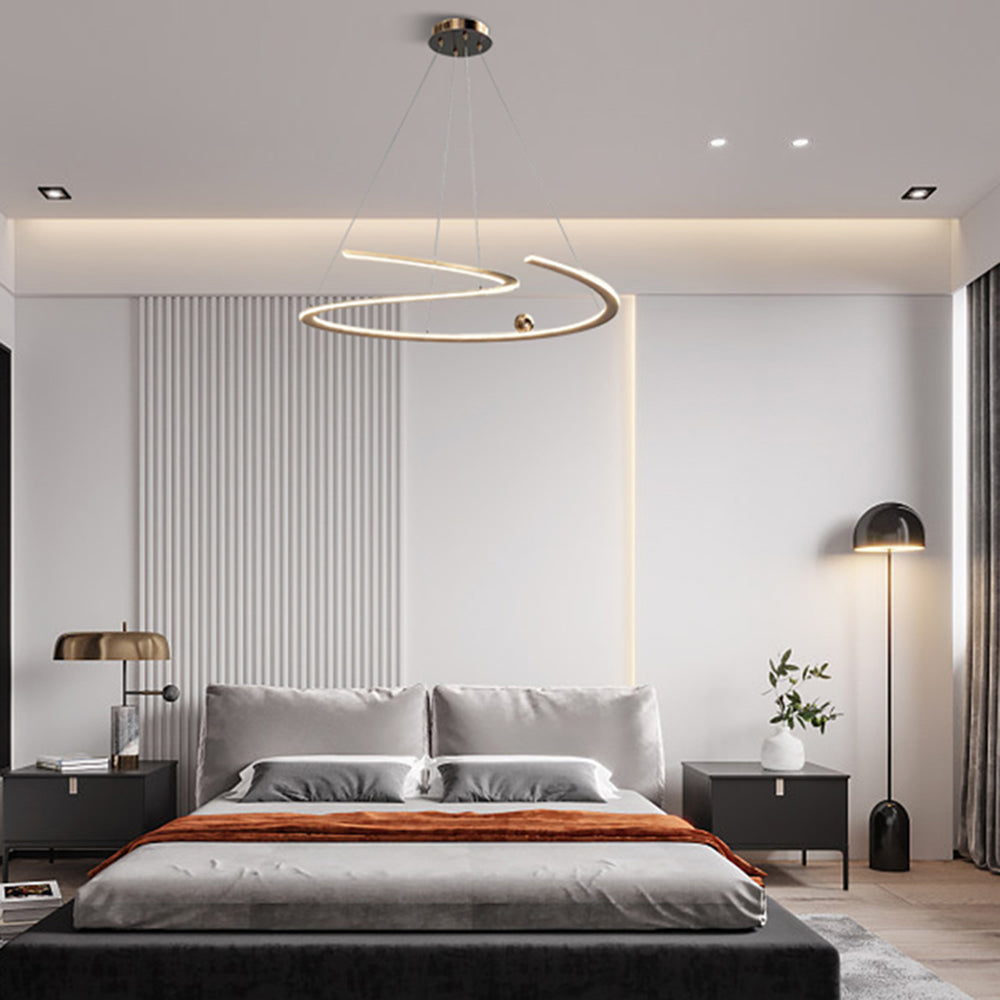Arisha Lampada a Sospensione Metallo Oro Lineare Minimalista Camera da Letto
