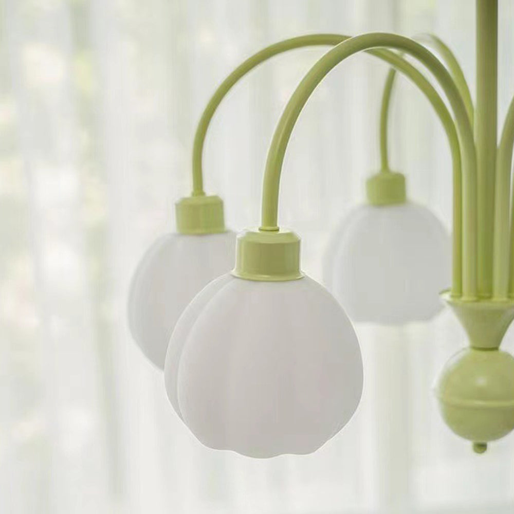 Arisha Moderno LED Decorativo Lampade a Sospensione Metallo Vetro Verde Mughetto Fiori Soggiorno/Camera da Letto