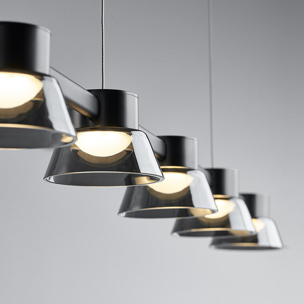 Evette Moderno LED Lampada a Sospensione Metallo Nero Lineare Sala da Pranzo/Soggiorno/Camera da Letto