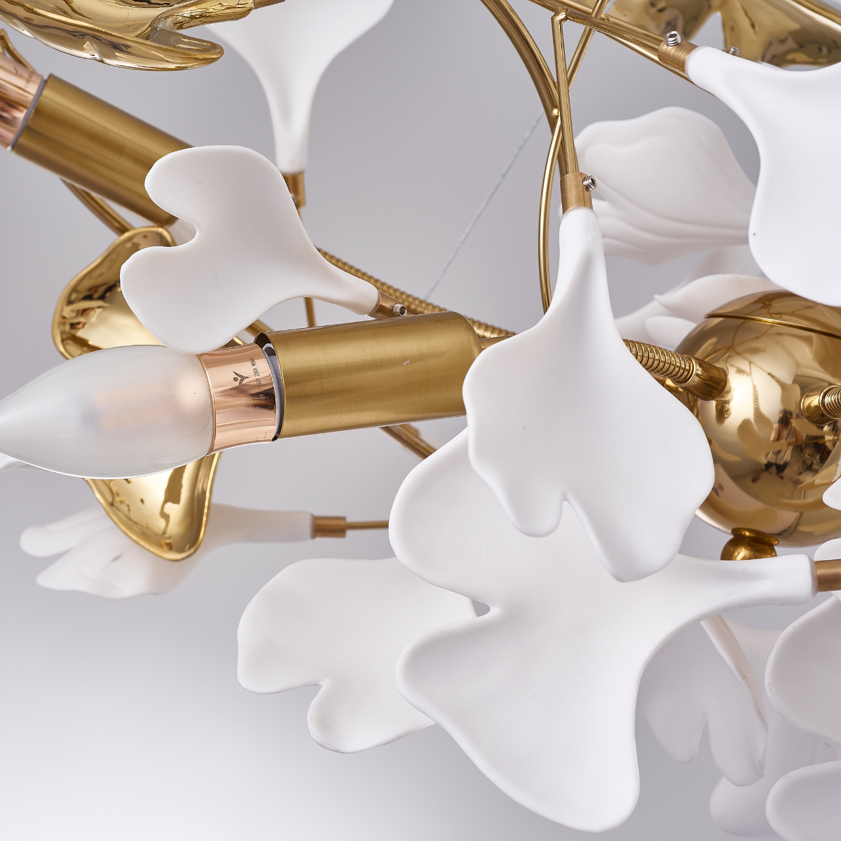 Olivia Lampada a Sospensione Ceramica Grande Foyer Foglia Gingko Soggiorno Lusso