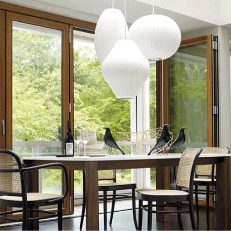 Ritta Design LED Lampada a Sospensione Seta Artificiale Bianco