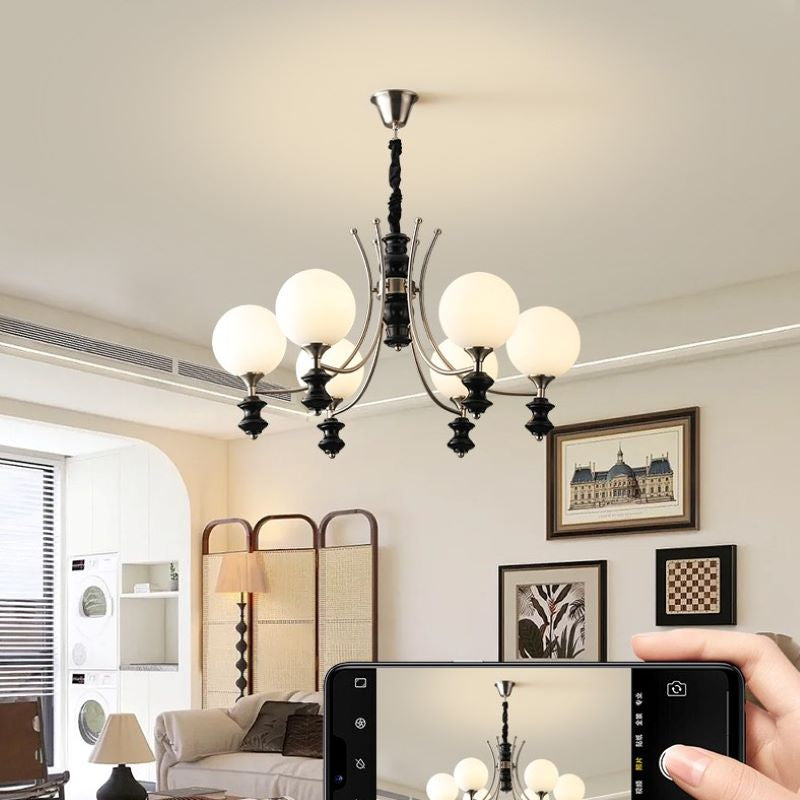 Valentina Vintage Metallo/Vetro Sospensione Bianco Soggiorno/Camera da letto