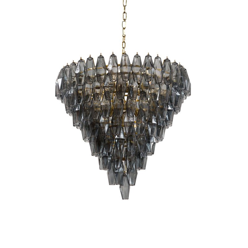 Aurora Chandelier Pink Faceted Glass Layered Vintage - Neutralighting