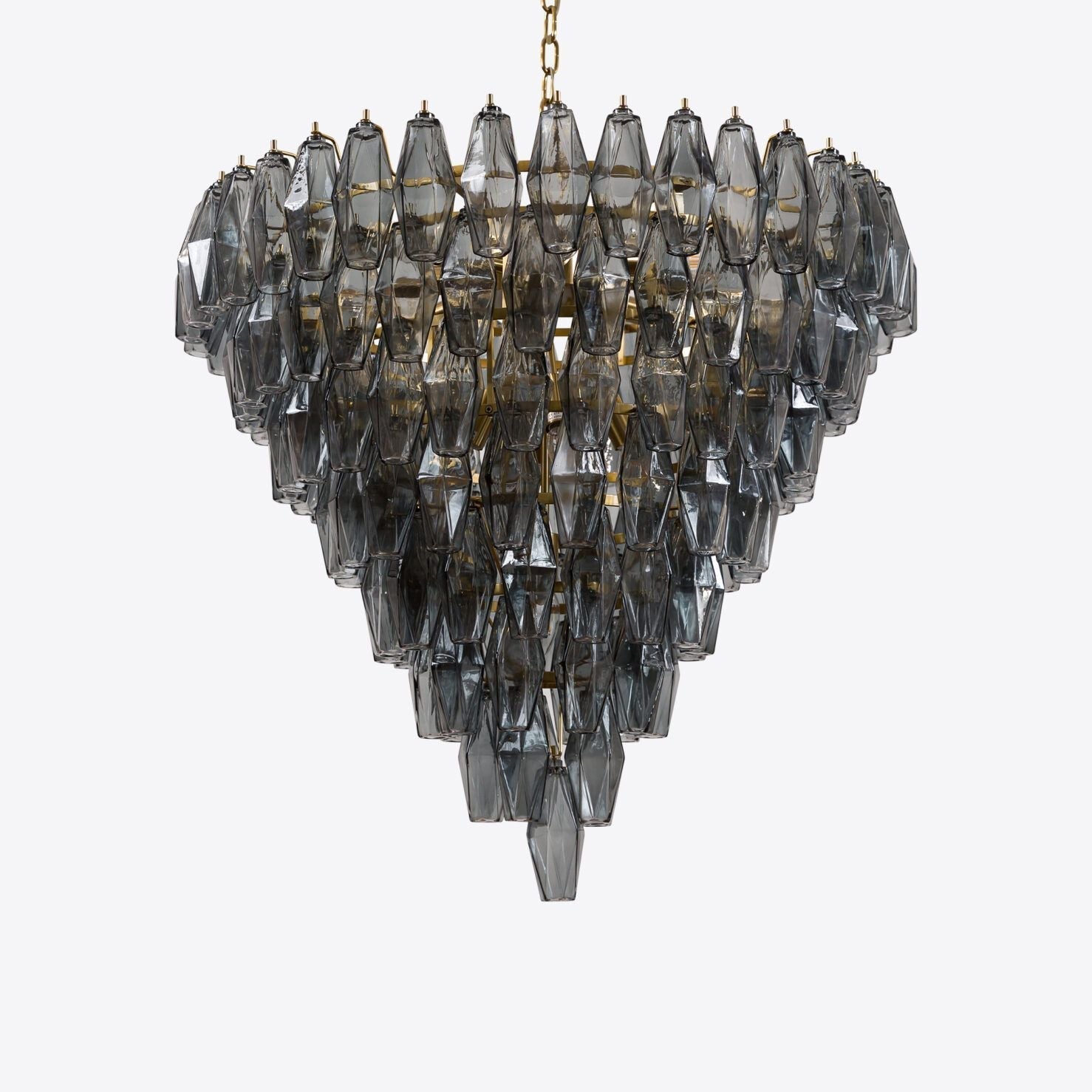 Aurora Chandelier Pink Faceted Glass Layered Vintage - Neutralighting