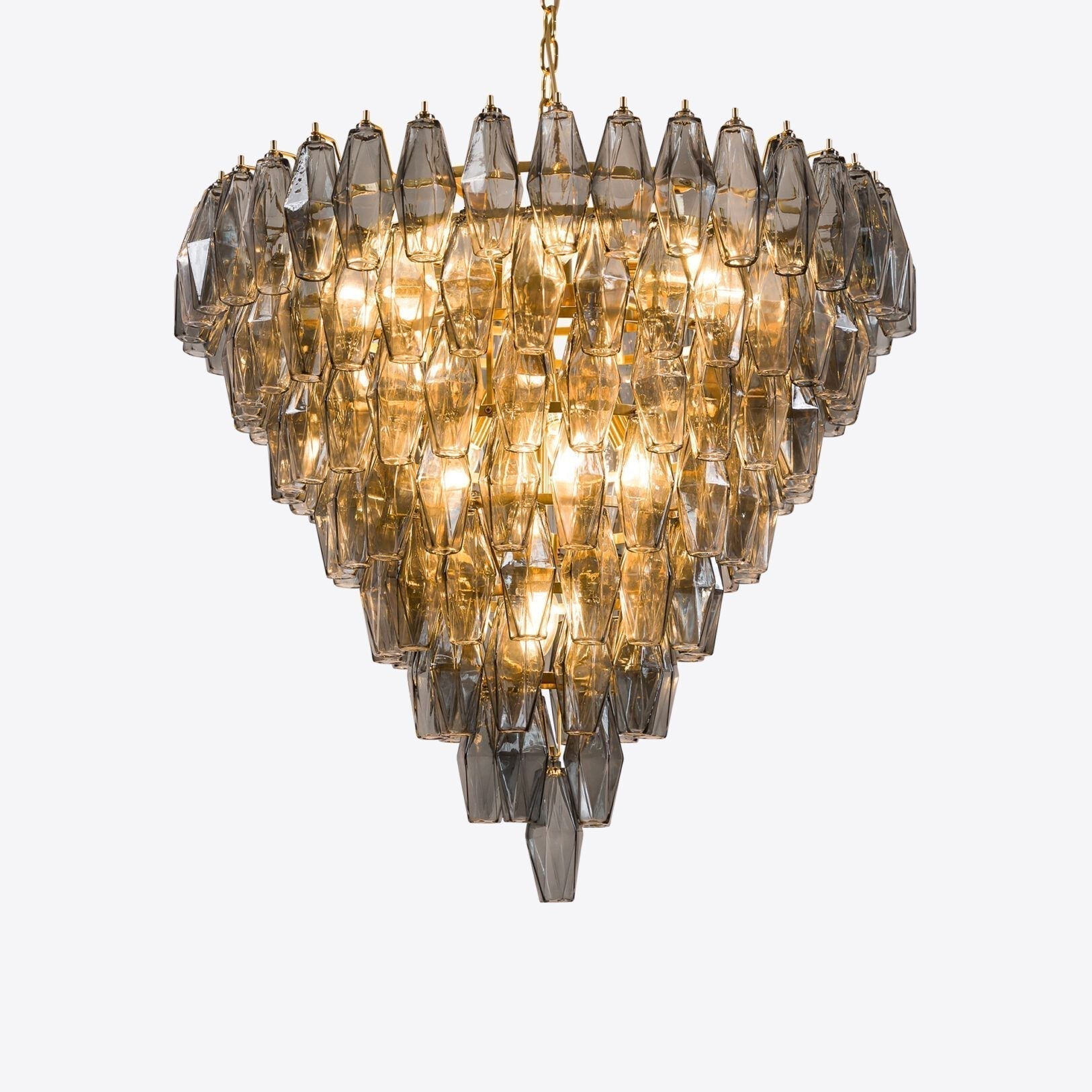 Aurora Chandelier Pink Faceted Glass Layered Vintage - Neutralighting