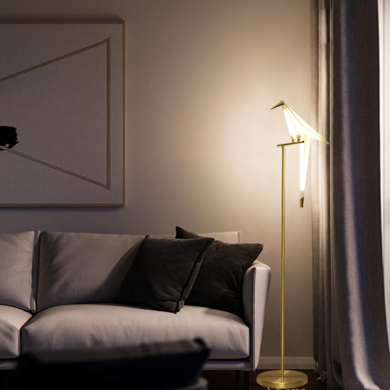 Clifford Moderno LED Design Lampada da Terra Oro Uccello Metallo Sala da Pranzo/Soggiorno/Camera da Letto