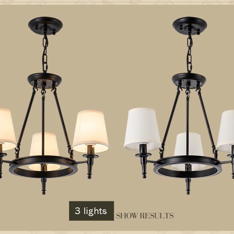Alessio Vintage Industriale LED Lampade a Sospensione Metallo Tessuto Nero/Marrone Sala da Pranzo