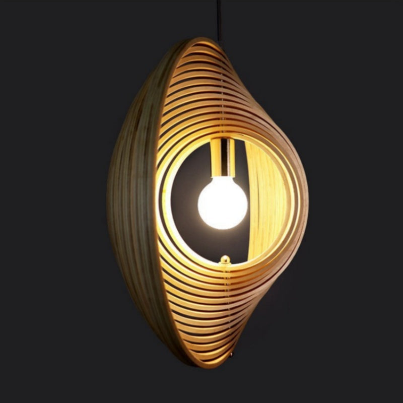 Ritta Giapponese LED Legno Lampade a Sospensione Nero/Oro Bar