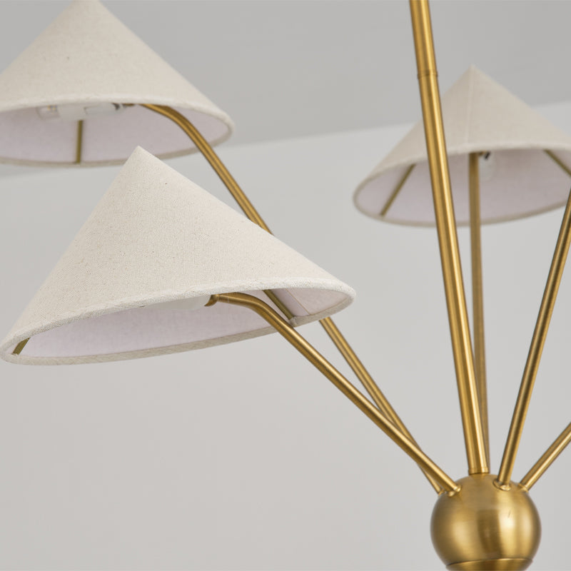 Alessio Lampadario a LED Semplice Retrò in Metallo Ottone per Soggiorno/Cucina