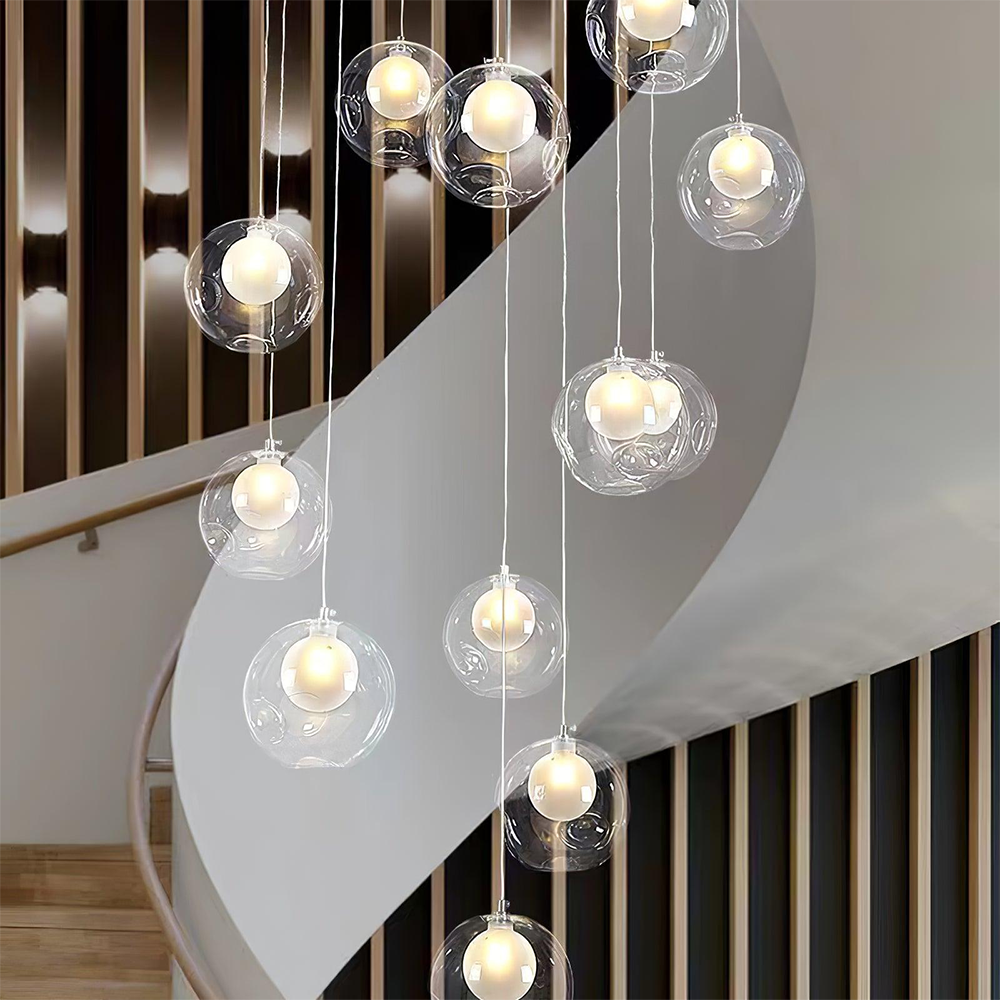 Alana Multi-teste Globo Cluster Chandelier Vetro Sala da Pranzo Soggiorno