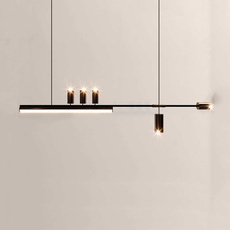 Arisha Lampada a Sospensione Metallo/Acrilico Oro/Nero Lineare Moderna