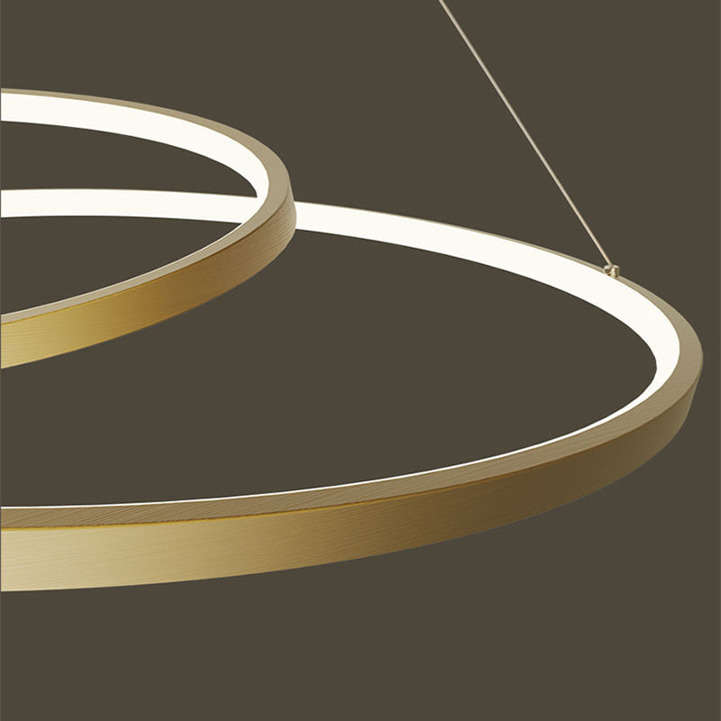 Arisha Moderno LED Cerchio Curvo Lampade a sospensione Metallo Nero/Oro Soggiorno/Camera da Letto