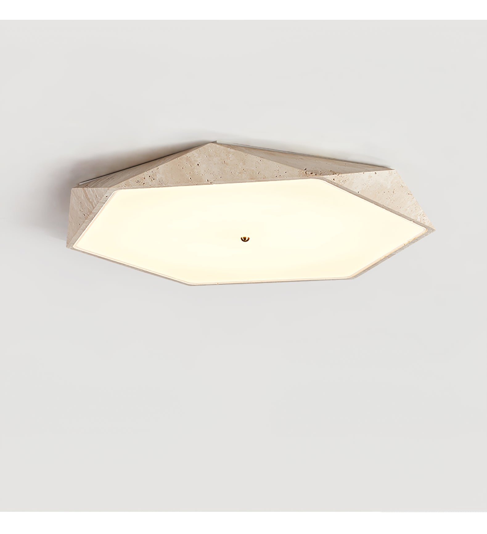 Hexagonal Travertine Ceiling Light - Neutralighting