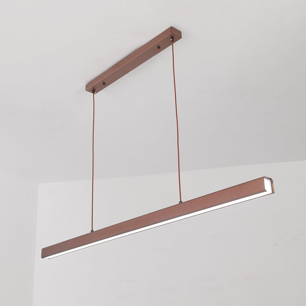 Edge Moderna LED Lampada a Sospensione Metallo Nero/Marrone Lineare