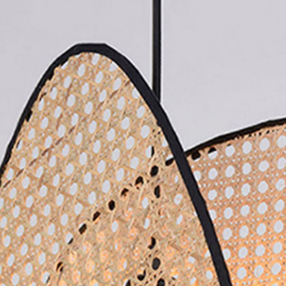 Ritta Naturale LED Lampada a Sospensione Triangolo Rattan Soggiorno/Camera da Letto/Sala da Pranzo