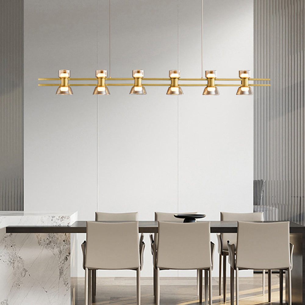 Evette Lampada a Sospensione Metallo Nero/oro Lineare Moderna