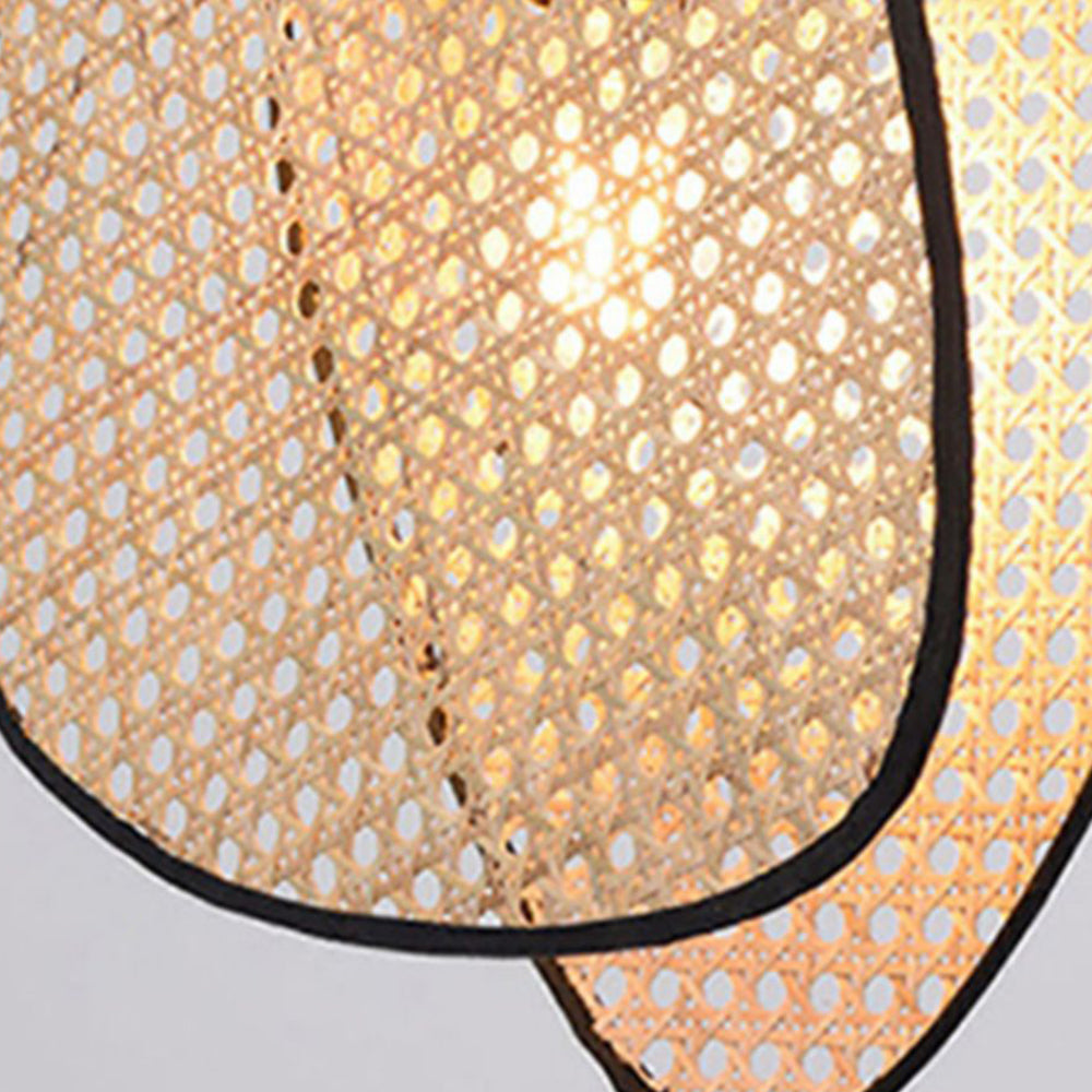 Ritta Naturale LED Lampada a Sospensione Triangolo Rattan Soggiorno/Camera da Letto/Sala da Pranzo