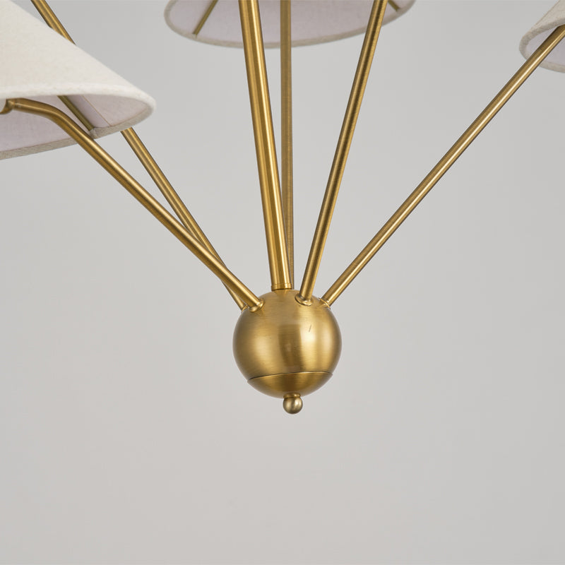 Alessio Lampadario a LED Semplice Retrò in Metallo Ottone per Soggiorno/Cucina