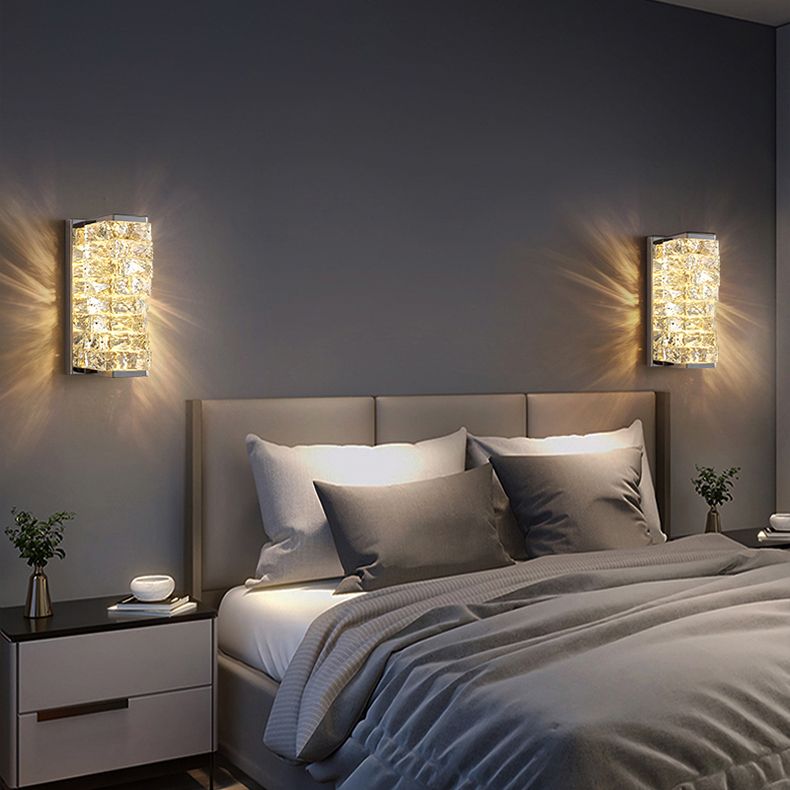 Kristy LED Applique Metallo Cristallo Rettangolare Moderno