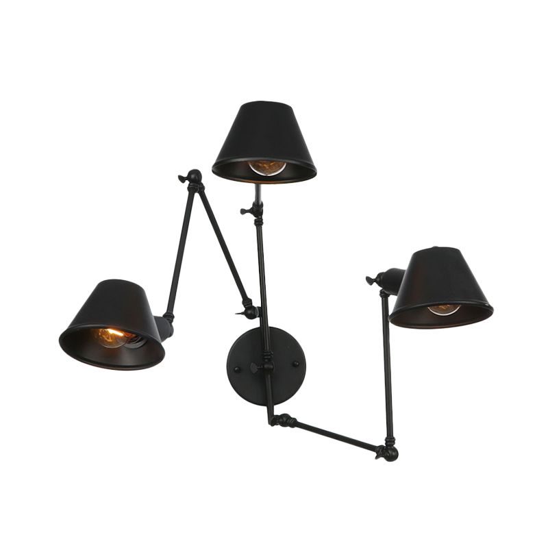 Epoch Vintage Industriale LED Applique Metallo Nero/Ruggine Regolabile Soggiorno/Camera da Letto