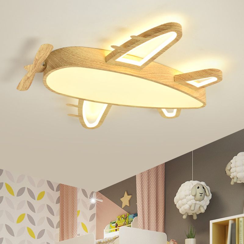 Arisha Plafoniera in Legno/Acrilico Modern Art Plane, Colore Legno/Legno Scuro