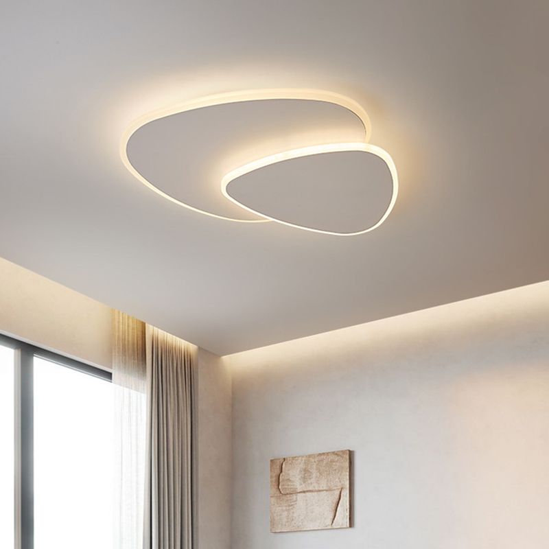 Arisha Plafoniera Geometrica Moderna in Metallo/Acrilico, Bianco