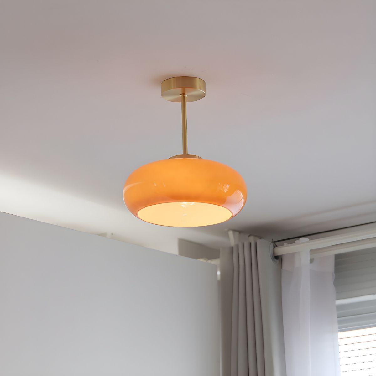 Arisha Moderne Metallo Vetro Plafoniere Giallo Camera da letto Soggiorno