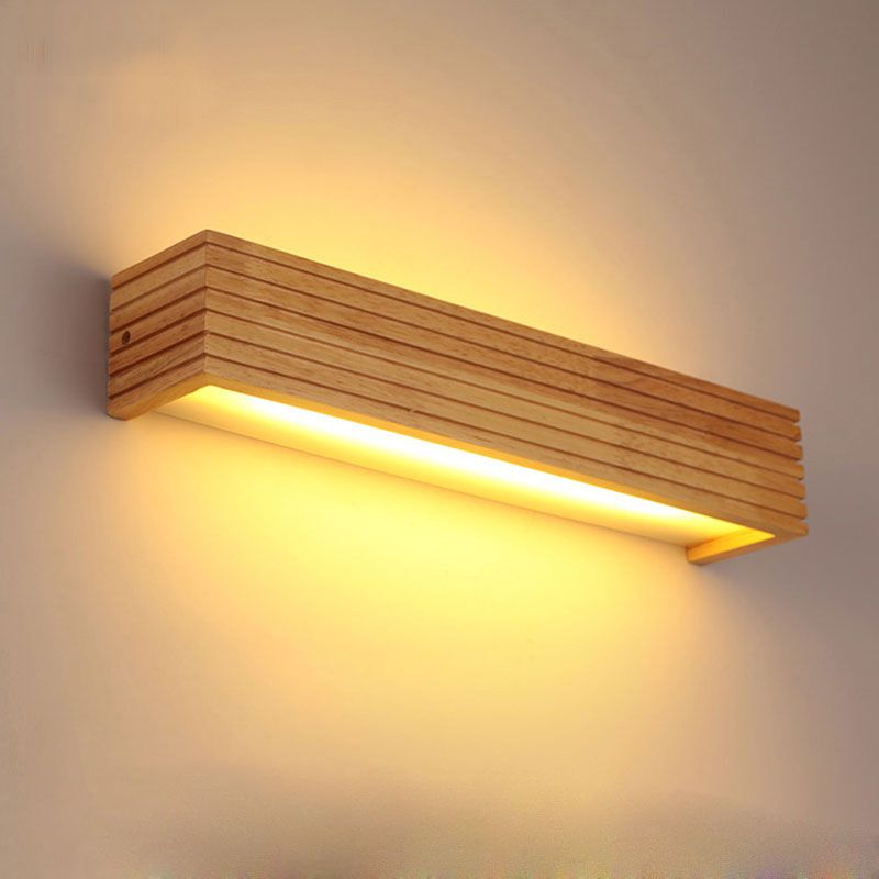 Muto Moderno LED Applique Rettangolo Legno Acrilico Soggiorno/Camera da Letto/Bagno