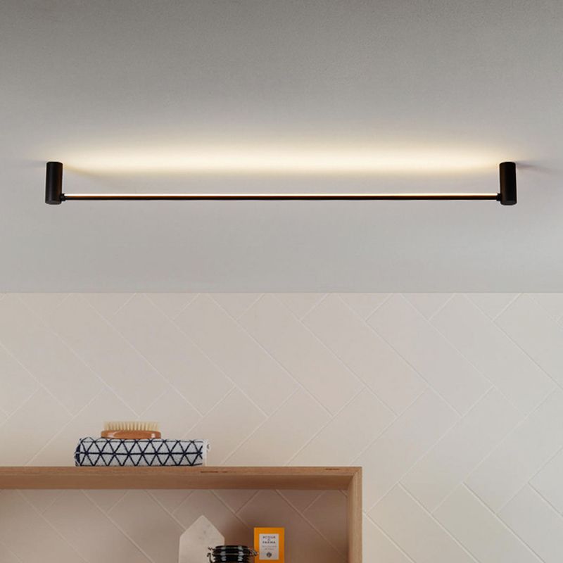 Arisha Minimalista Lineare Plafoniere Metallo/Acrilico Nero Corridoio