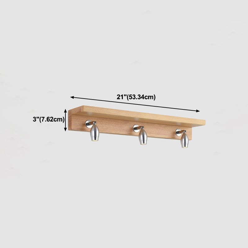 Muto Minimalista LED Lineare Applique Legno Marrone Soggiorno/Camera da Letto/Bagno