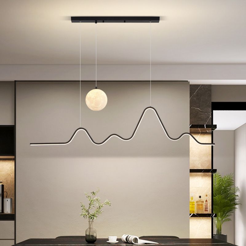 Arisha Lusso Onda Luna Metallo Silicagel Lampade a Sospensione