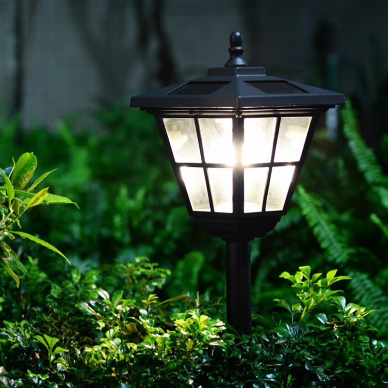 Ray Moderno Lanterna Solare Metallo Lampade da Esterno Nero